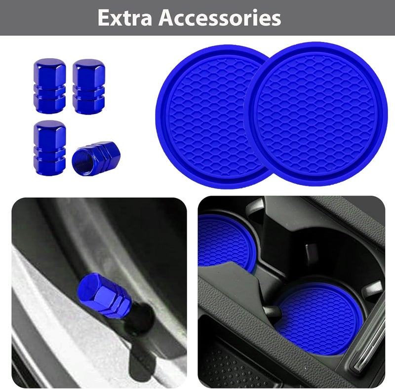 ZukMi 2 Pack License Plate Frame for Car Matte Metal Aluminum Rust-Proof License Plate Holder Cover Gloss Black Front Rear Number Tag Frame for Men Women Universal Fit (Blue) - Image 5